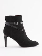 Black Forever Comfort® Buckle Detail Heeled Ankle Boots - Image 2 of 5