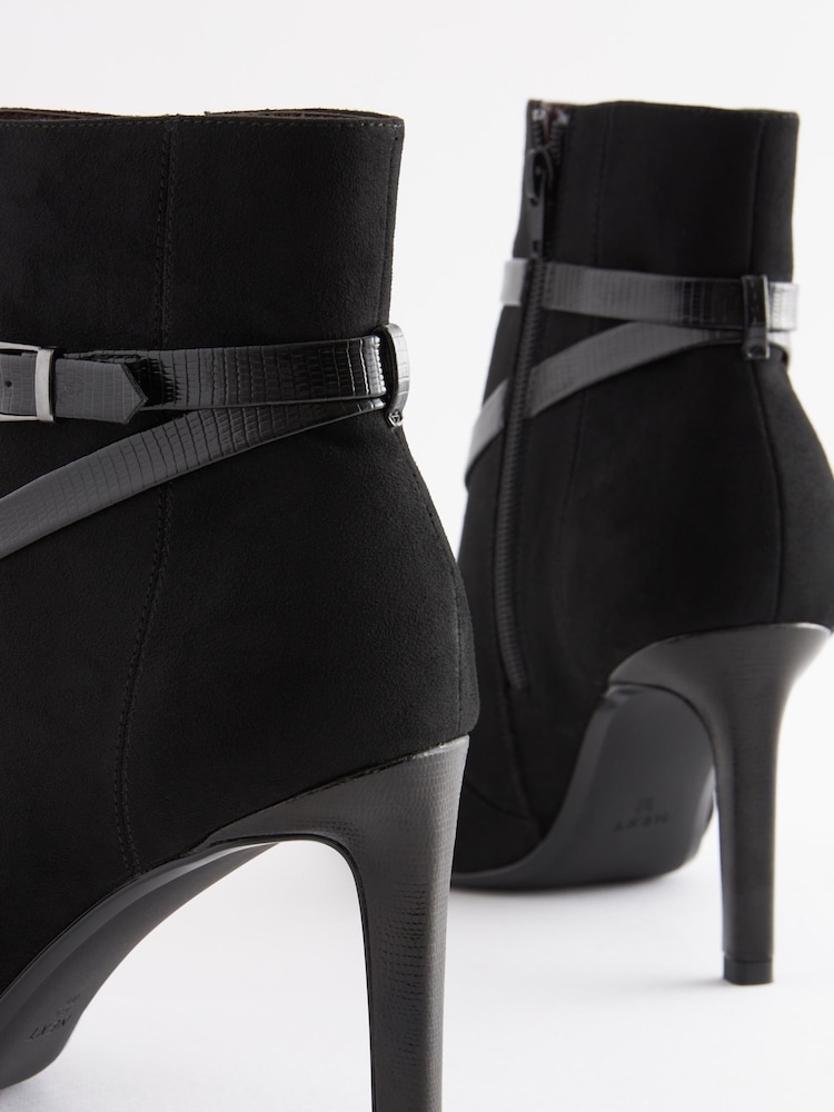 Black Forever Comfort® Buckle Detail Heeled Ankle Boots - Image 5 of 5