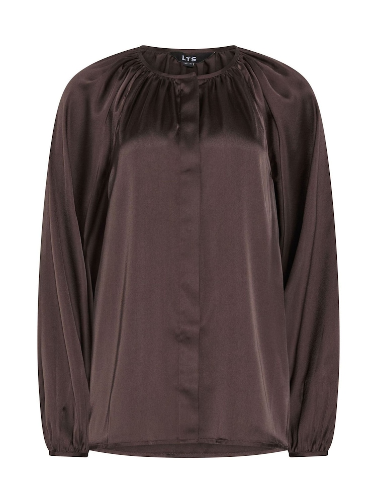 Long Tall Sally Brown Button Through Satin Top - Image 6 of 6 Long Tall Sally Brown Button Through Satin Top - Image 6 of 6
