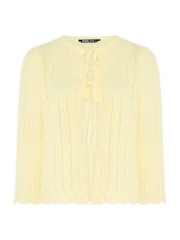 Yours Curve Yellow Tie Front Crochet Cardigan - Image 6 of 6