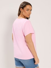 Yours Curve Pink Premium Interlock T-Shirt - Image 3 of 6