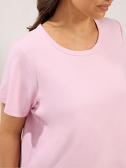 Yours Curve Pink Premium Interlock T-Shirt - Image 4 of 6