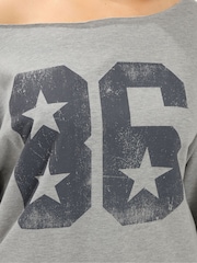 Yours Curve Grey Slouch Sweat Top & Jogger Set - Image 4 of 5