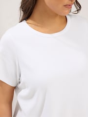 Yours Curve White Premium Interlock T-Shirt - Image 4 of 5
