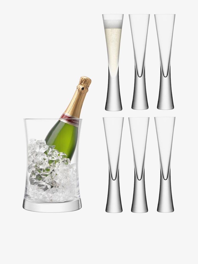 LSA International 7 Piece Clear Moya Champagne Serving Set - Image 4 of 4
