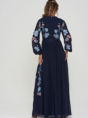Frock and Frill Blue Embroidered Dress - Image 2 of 5