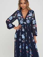Frock and Frill Blue Embroidered Dress - Image 5 of 5
