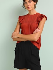 Black Tailored Utility Detail Shorts - Image 1 of 9