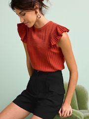 Black Tailored Utility Detail Shorts - Image 4 of 9