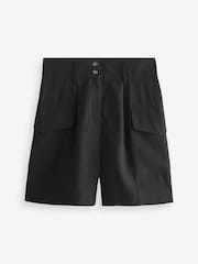 Black Tailored Utility Detail Shorts - Image 9 of 9