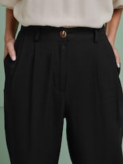 Black Tailored Elastic Back Wide Leg Trousers - Image 4 of 5