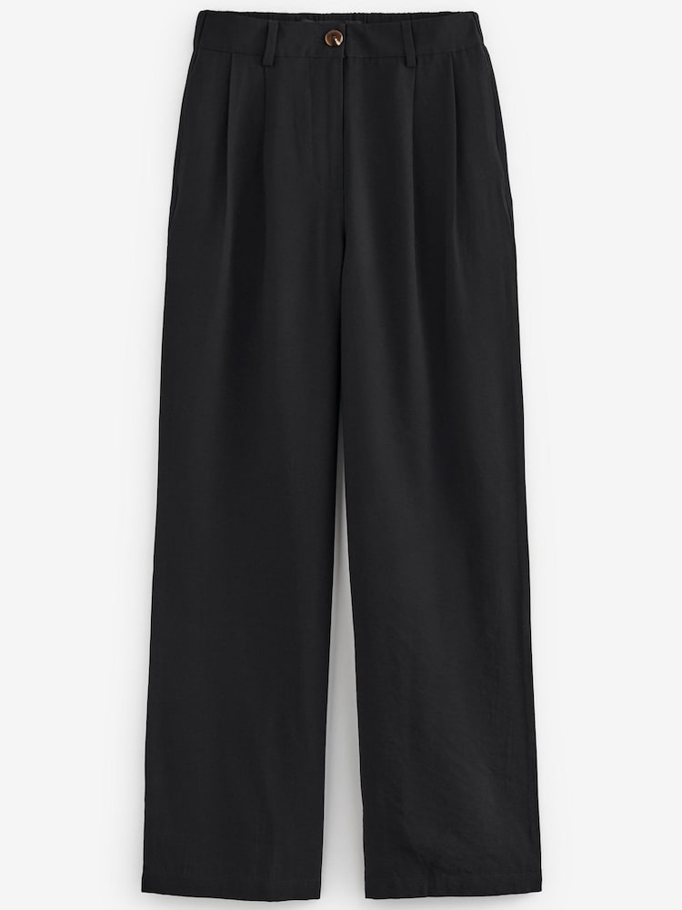 Black Tailored Elastic Back Wide Leg Trousers - Image 5 of 5