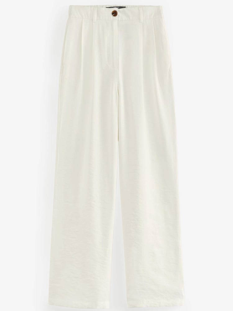 White Tailored Elastic Back Wide Leg Trousers - Image 5 of 5