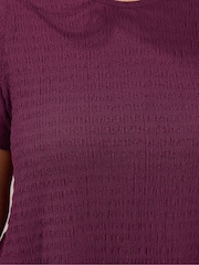 Yours Curve Purple Short Sleeve Textured Swing Top - Image 5 of 5