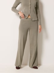 Long Tall Sally Grey Knitted Wide Leg Trousers - Image 2 of 5