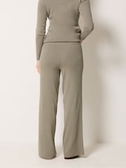 Long Tall Sally Grey Knitted Wide Leg Trousers - Image 3 of 5