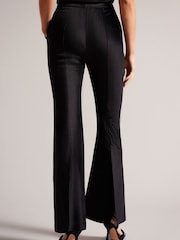 Ted Baker Demyat Black Stretch Velvet Kick Flare Trousers - Image 4 of 5