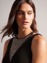 Ted Baker Hollei Black Embellished Neckline Cami - Image 2 of 5