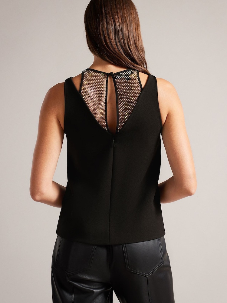 Ted Baker Hollei Black Embellished Neckline Cami - Image 5 of 5