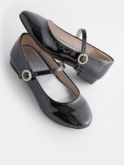 Black Patent Mary Jane Jewel Buckle Occasion Shoes - Image 3 of 5