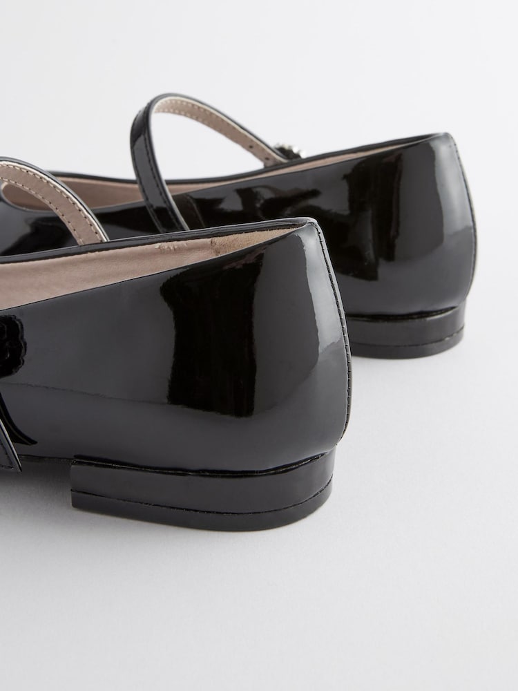 Black Patent Mary Jane Jewel Buckle Occasion Shoes - Image 5 of 5
