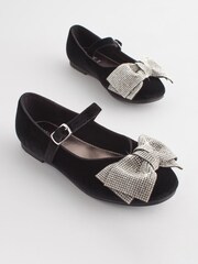 Black Sparkle Bow Occasion Mary Jane Shoes - Image 1 of 5