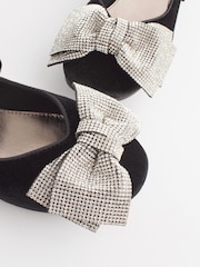 Black Sparkle Bow Occasion Mary Jane Shoes - Image 2 of 5