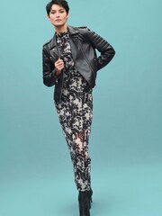 Black Leather Biker Jacket - Image 2 of 10