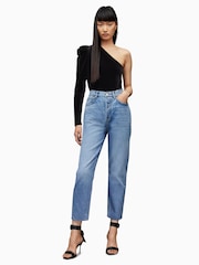 AllSaints Black Velvet Daphne Bodysuit - Image 3 of 5