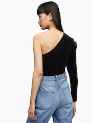 AllSaints Black Velvet Daphne Bodysuit - Image 4 of 5