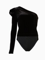 AllSaints Black Velvet Daphne Bodysuit - Image 5 of 5