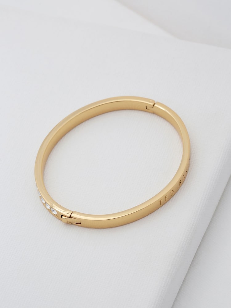 Ted Baker Gold Tone CLEMARA: Crystal Hinge Adjustable Bangle - Image 4 of 8