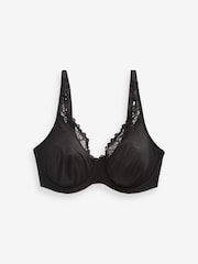 Black DD+ Non Pad Plunge Ultimate Comfort Brushed Bra - Image 5 of 6