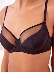 Black/Red Non Pad Full Cup Microfibre & Mesh Bras 2 Packs - Image 5 of 13