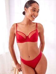 Black/Red Non Pad Full Cup Microfibre & Mesh Bras 2 Packs - Image 6 of 13