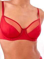 Black/Red Non Pad Full Cup Microfibre & Mesh Bras 2 Packs - Image 9 of 13