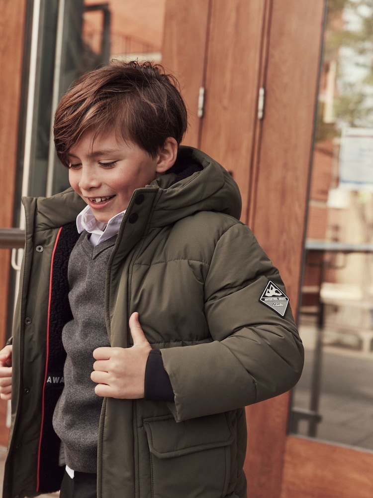 Clarks Khaki Green Boys Padded Coat - Image 1 of 15