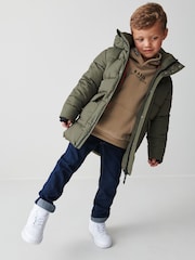 Clarks Khaki Green Boys Padded Coat - Image 6 of 15