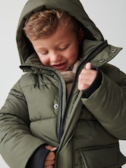Clarks Khaki Green Boys Padded Coat - Image 9 of 15