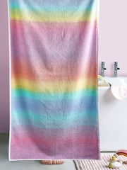 Rainbow Ombre Stripe 100% Cotton Towel - Image 1 of 2