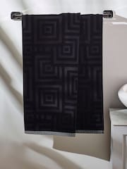 Black Geo Towel 100% Cotton - Image 2 of 3