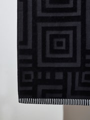 Black Geo Towel 100% Cotton - Image 3 of 3