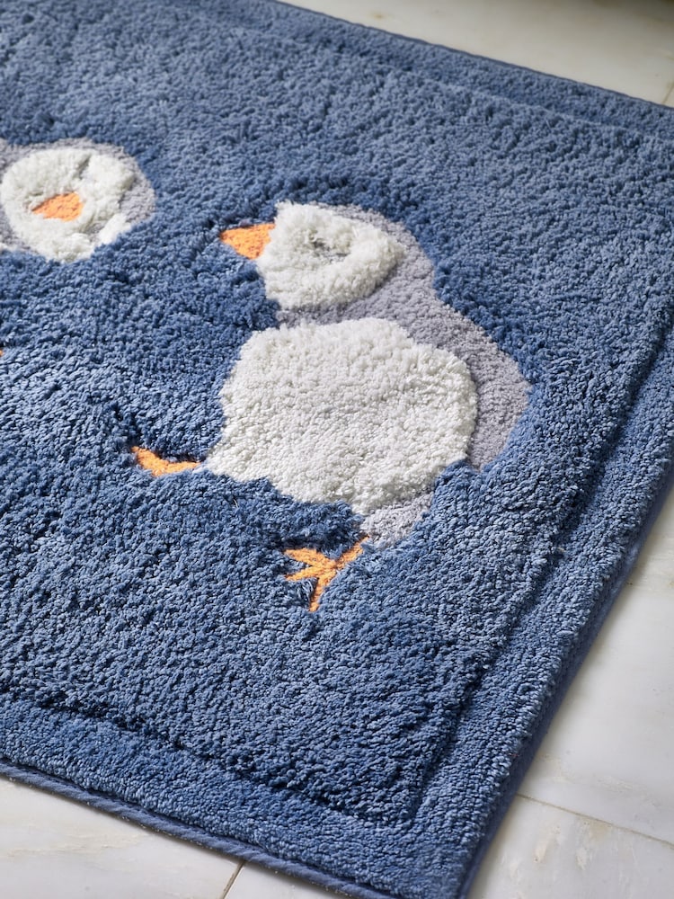 Blue Puffin 100% Cotton Bath Mat - Image 2 of 5