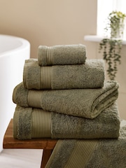 Green Khaki Egyptian Cotton Towel - Image 1 of 5