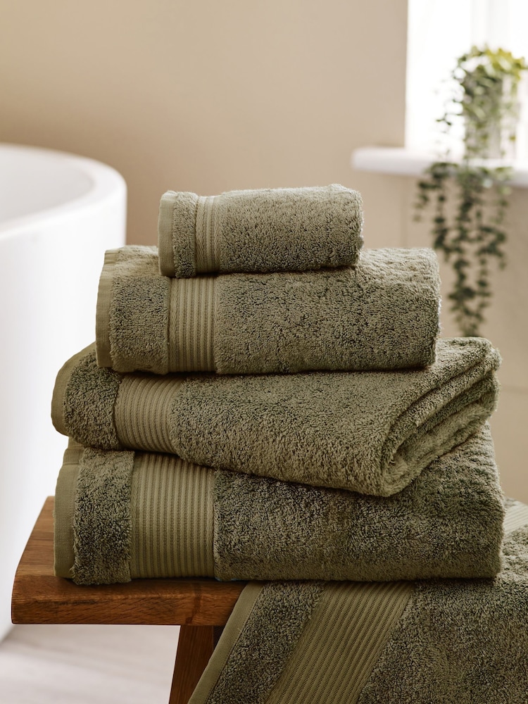 Green Khaki Egyptian Cotton Towel - Image 1 of 5