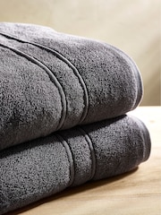 Charcoal Grey Supersoft Towels 100% Cotton - Image 1 of 4