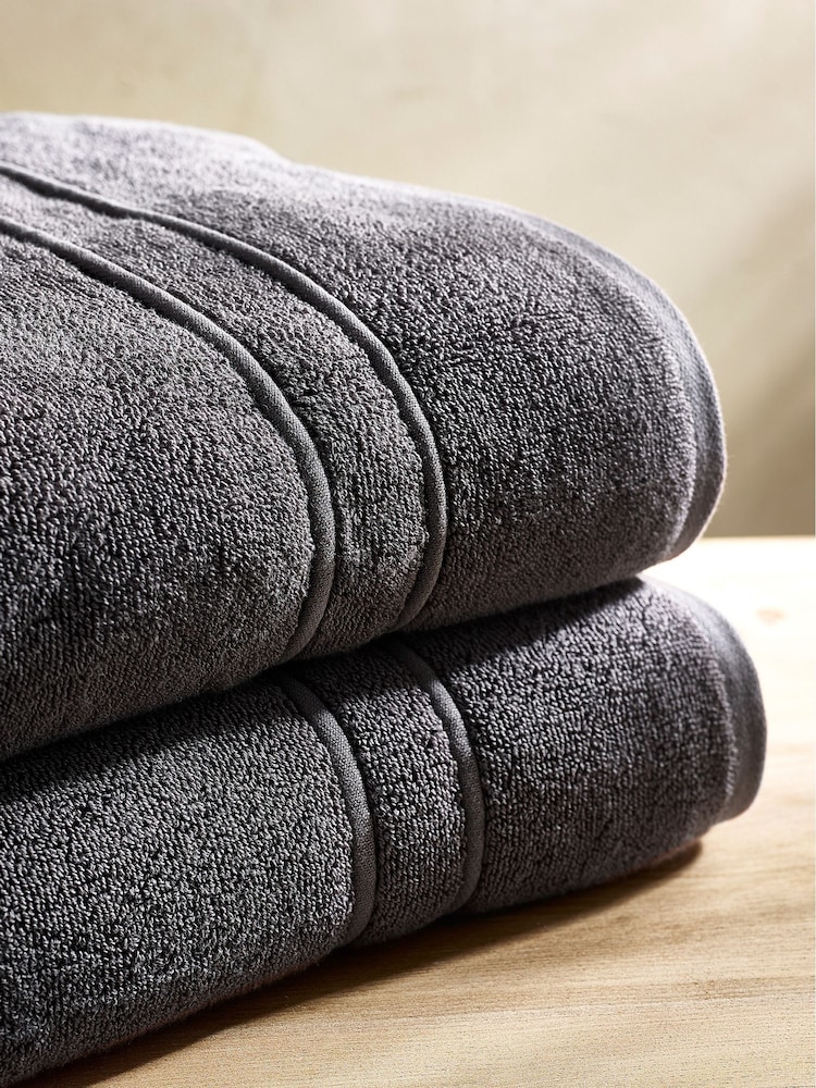 Charcoal Grey Supersoft Towels 100% Cotton - Image 1 of 4