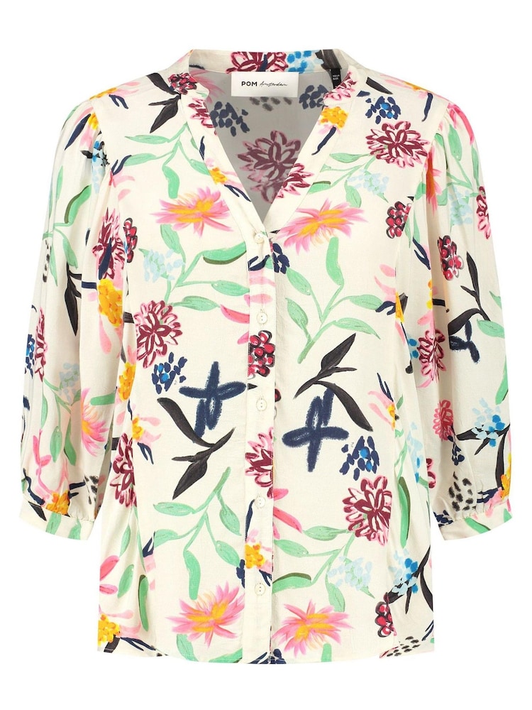 Pom Amsterdam Garden Bloom Bluse, Weiß - Bild 3 von 3