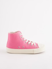 Pink Standard Fit (F) Lace-Up High Top Trainers - Image 2 of 5