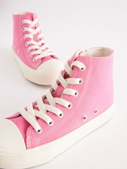 Pink Standard Fit (F) Lace-Up High Top Trainers - Image 3 of 5